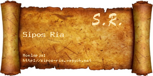 Sipos Ria névjegykártya